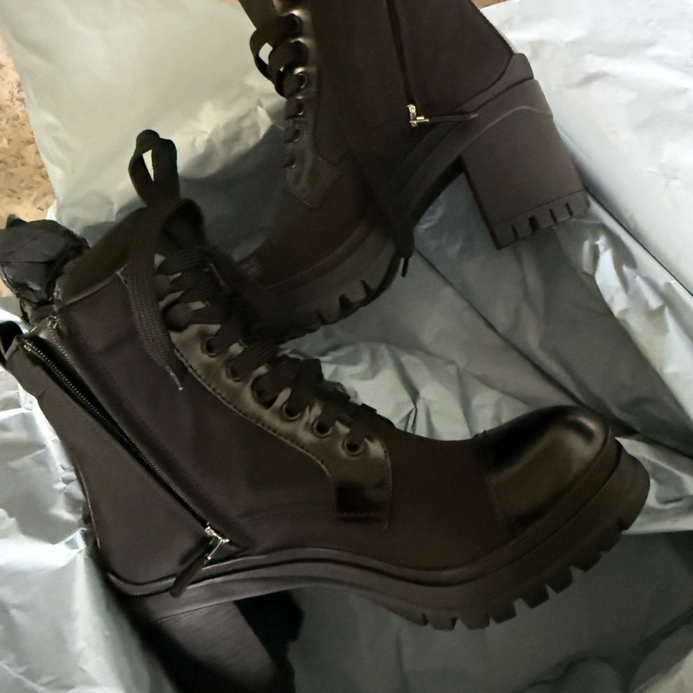 Prada Black Combat Moto Boots, new with tags never worn - Picture 3 of 8